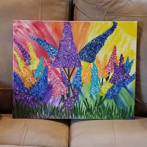 Original 16"x20" Acrylic Floral Painting